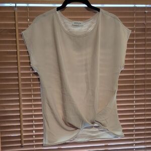 Ella Women's Elegant Cream Short Sleeve Top